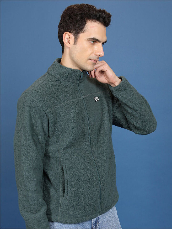 Highlander Mock Collar Front-Open Sweatshirt