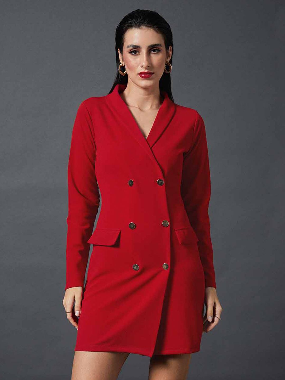 SASSAFRAS worklyf Shawl Collar Sheath Blazer Dress