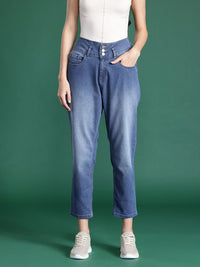 DressBerry Women Boyfriend Fit High-Rise Light Fade Stretchable Jeans