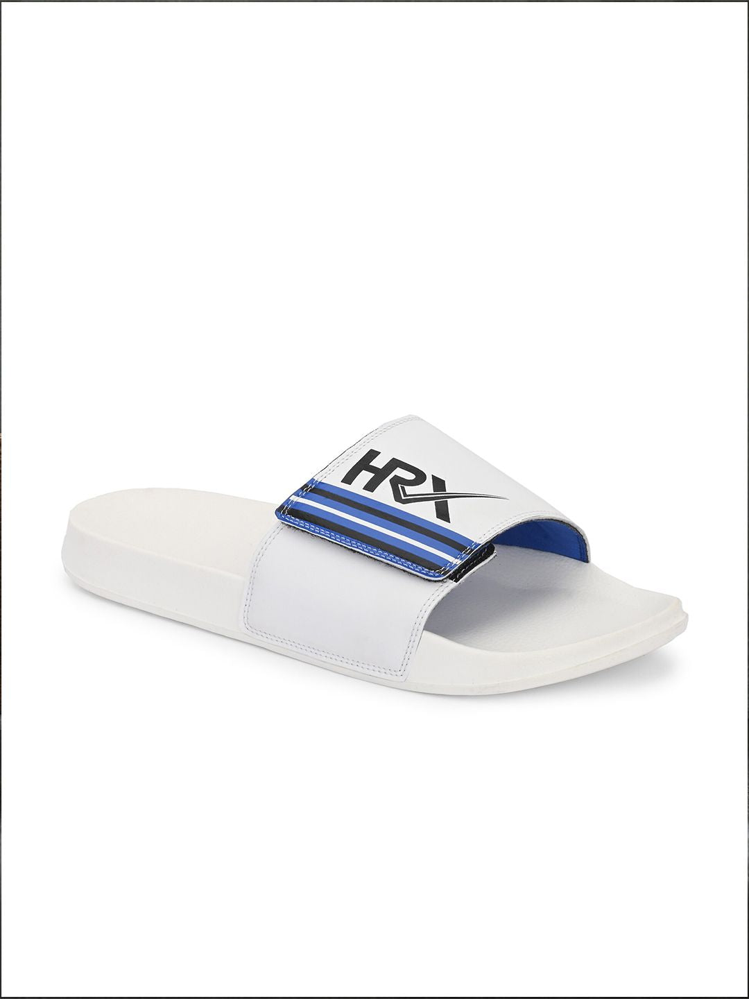 HRX by Hrithik Roshan Men White & Blue Printed Sliders
