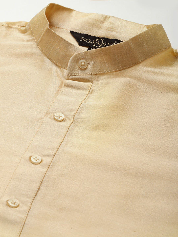 SOJANYA Men Solid Kurta with Churidar & Woven Design Nehru Jacket