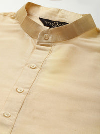 SOJANYA Men Solid Kurta with Churidar & Woven Design Nehru Jacket