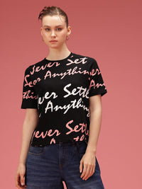 DressBerry Pure Cotton Typography Printed T-shirt