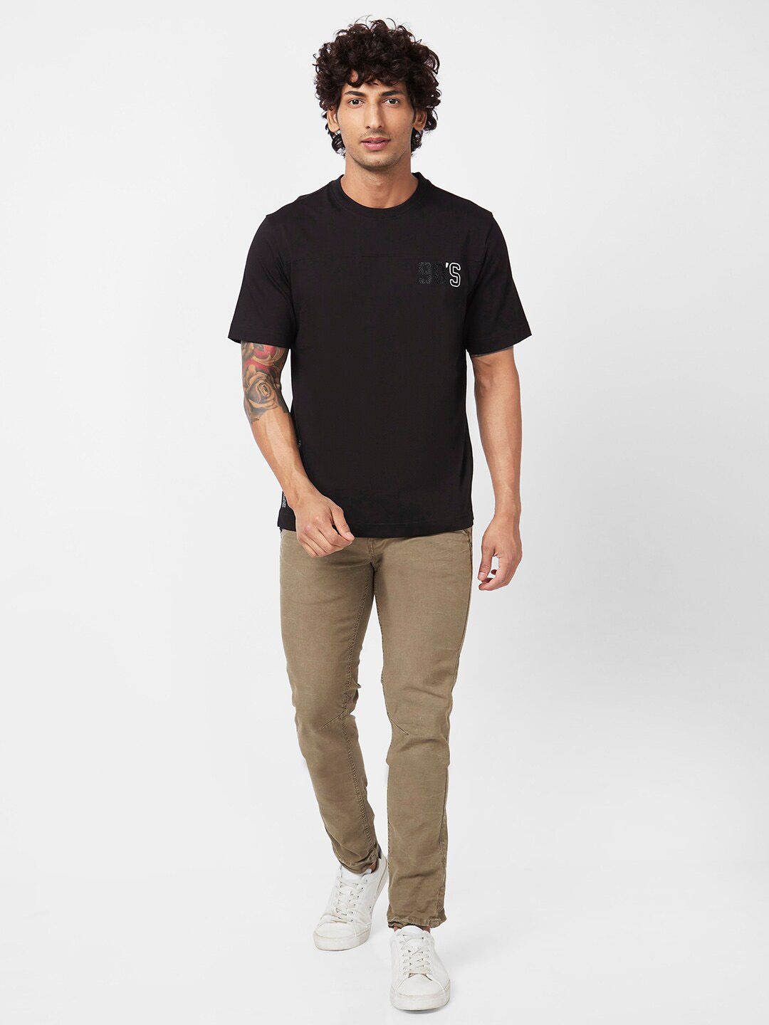 SPYKAR Round Neck Relaxed Fit Cotton T-Shirt