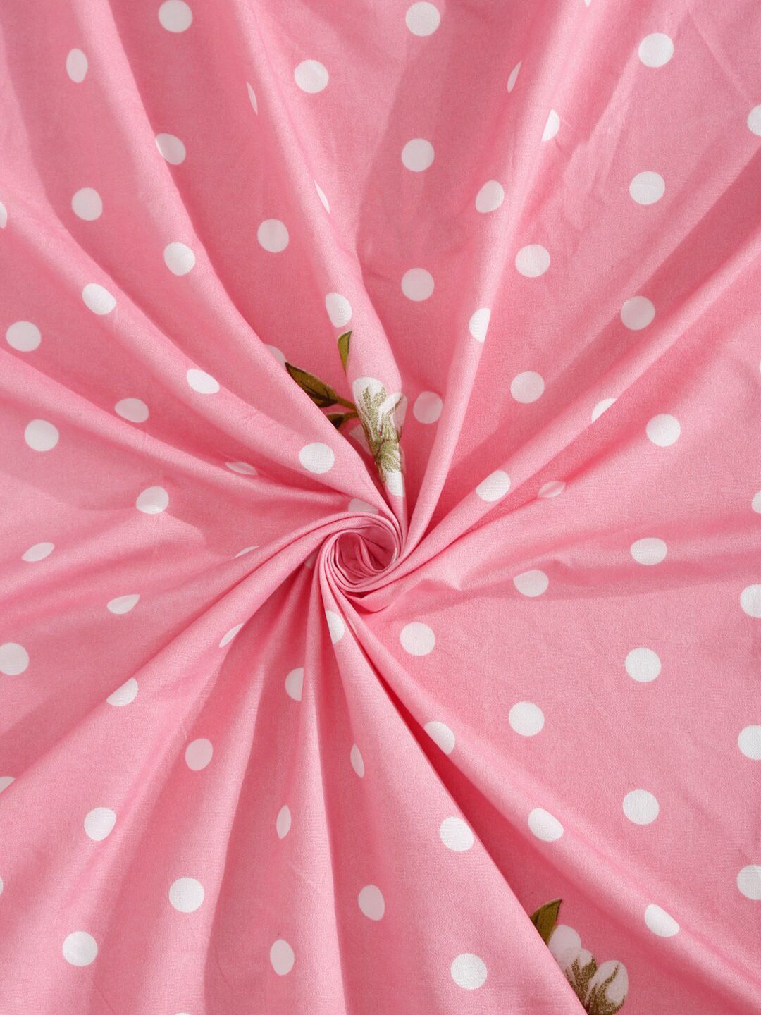 KLOTTHE Floral Print 300 TC Fitted Double King Bedsheet with 2 Pillow Covers
