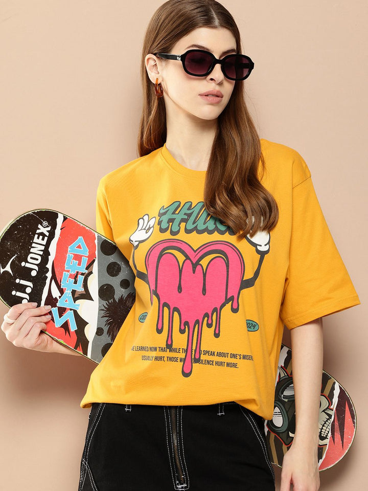 Difference of Opinion Printed Oversized Pure Cotton T-shirt
