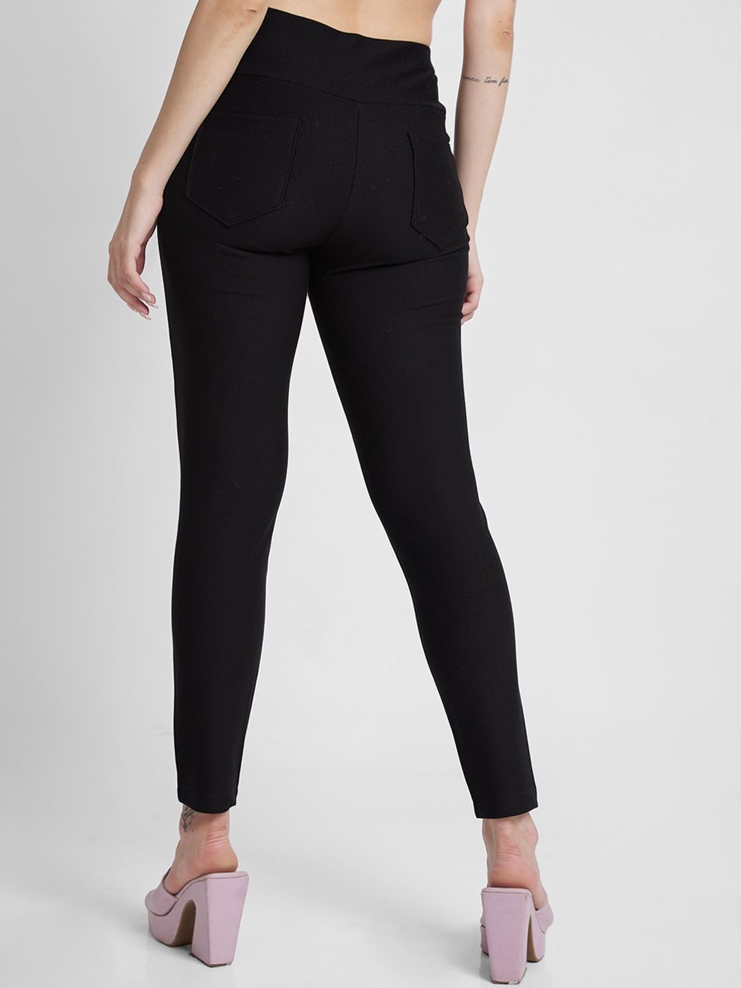 SPYKAR Women Skinny Fit Ankle Length Mid-Rise Trousers