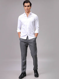 The Indian Garage Co Men Spread Collar Textured Cotton Slim Fit Formal Shirt
