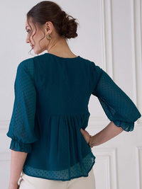 Antheaa Floral Print Chiffon Top