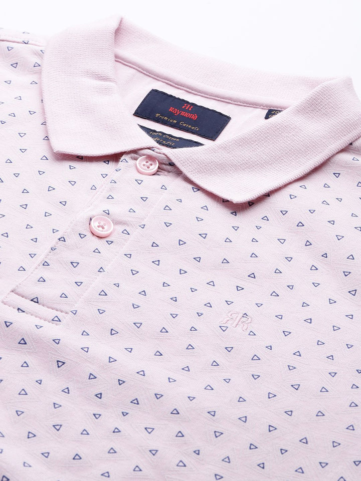 Raymond Slim Modern Fit Printed Polo Collar Pure Cotton T-shirt