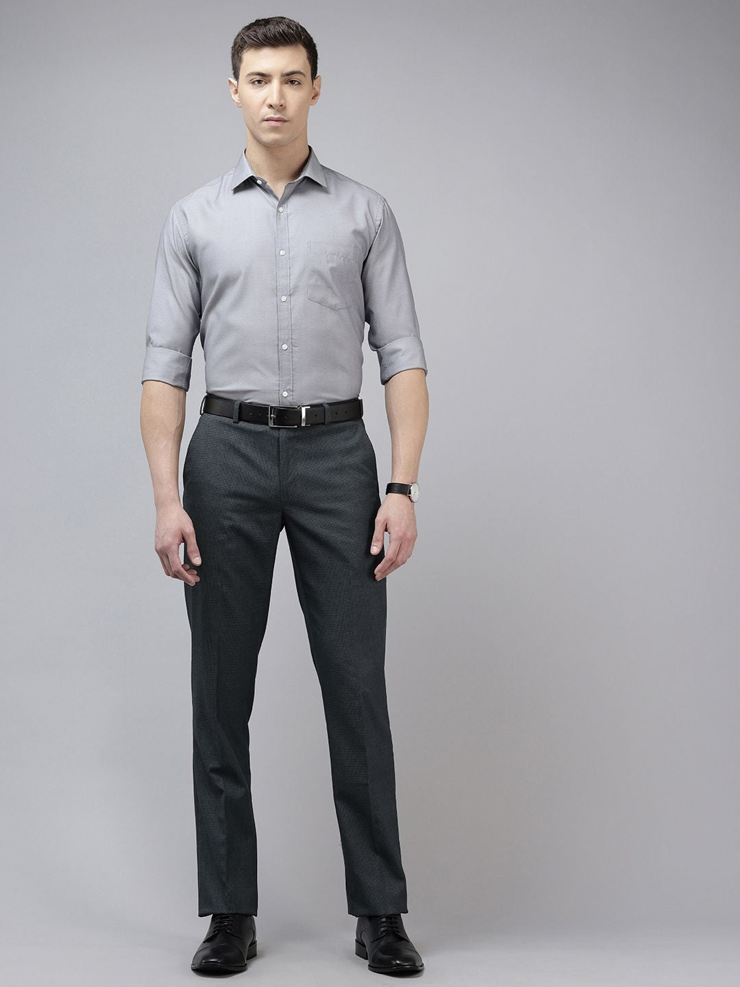 Park Avenue Men Textured Formal Trousers