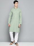 Jompers Men Floral Embroidered Chikankari Pure Cotton Kurta with Pyjamas