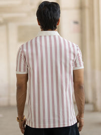 Powerlook Men Striped Polo Collar T-shirt