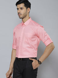DENNISON Men Peach-Coloured Smart Slim Fit Water Repellent Shirt