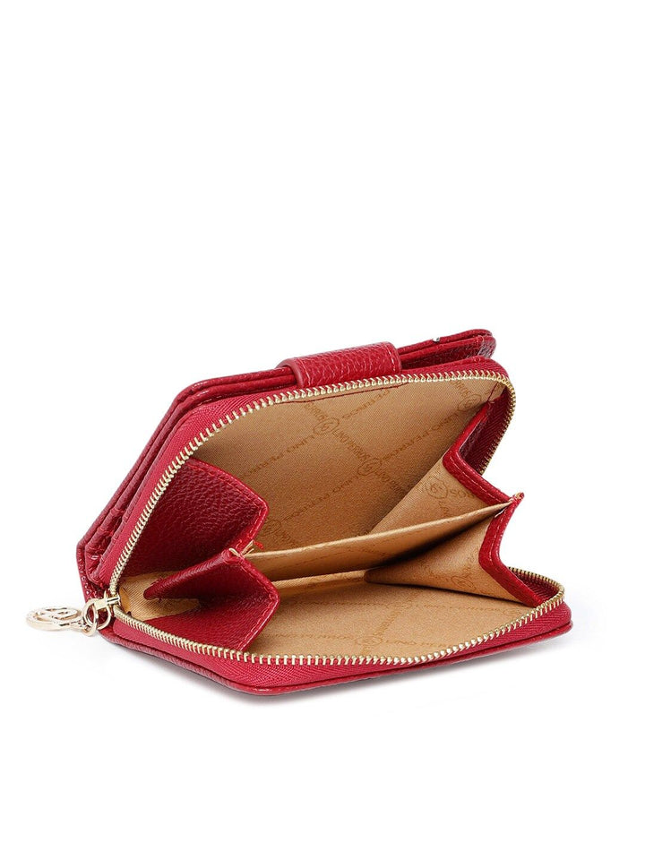 Lino Perros Women Red Textured Two Fold Wallet