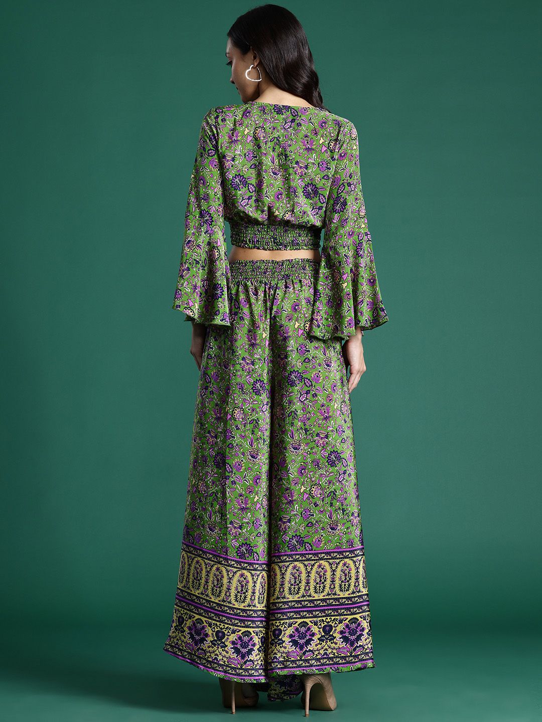 DressBerry Smocked Detail Ethnic Printed Co-Ords
