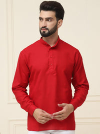 SOJANYA Lelaki Merah Solid Kurta Lurus