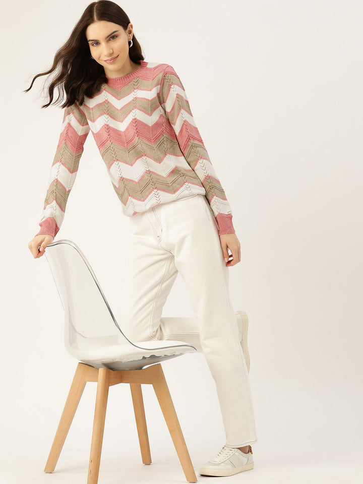 DressBerry Women Chevron Acrylic Pullover