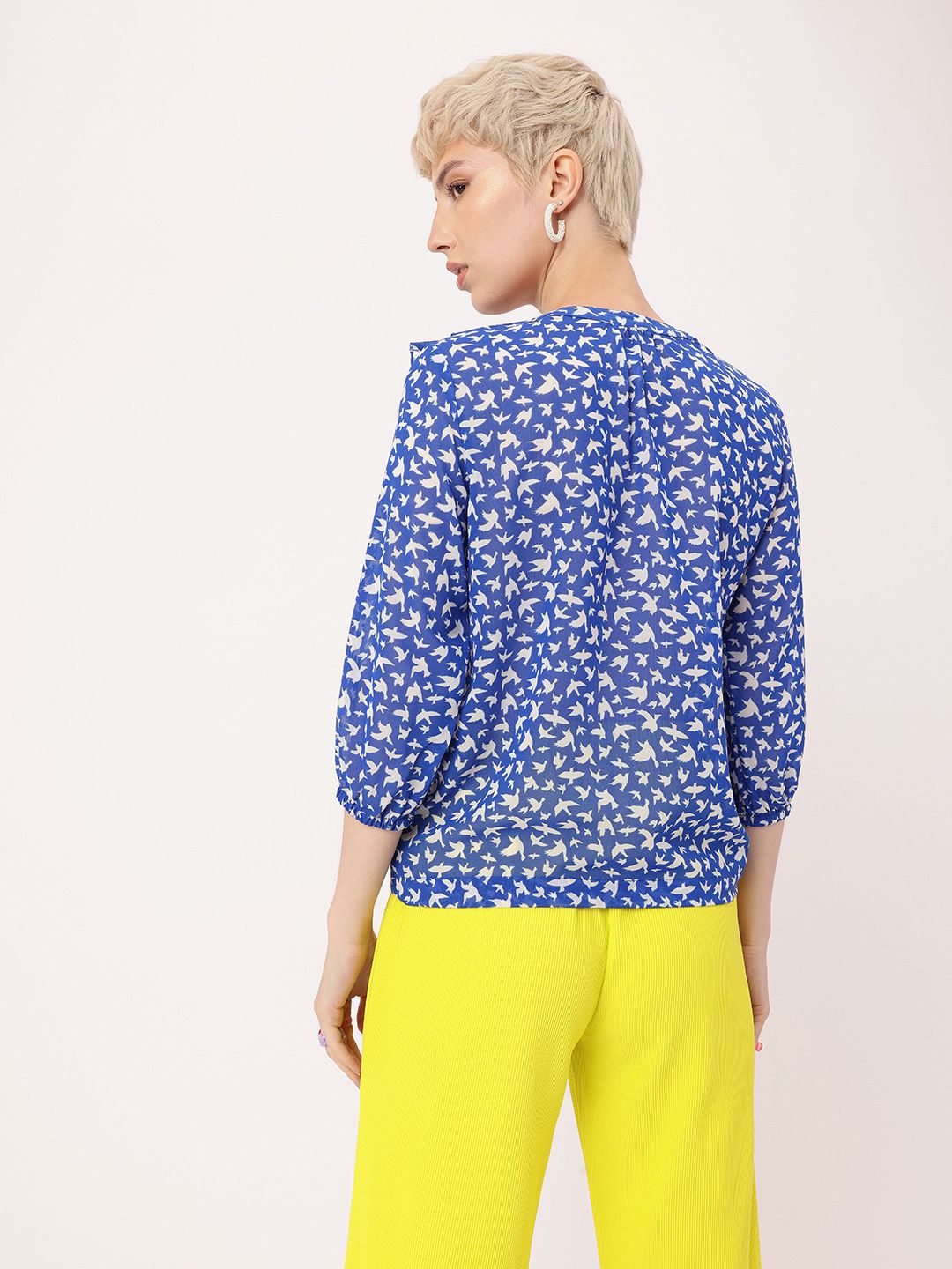 DressBerry Femi Cute Ruffle Delight Printed Perfection Top