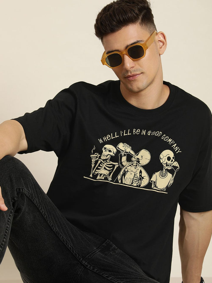 Difference of Opinion Men Graphic Printed Pure Cotton Oversized T-shirt