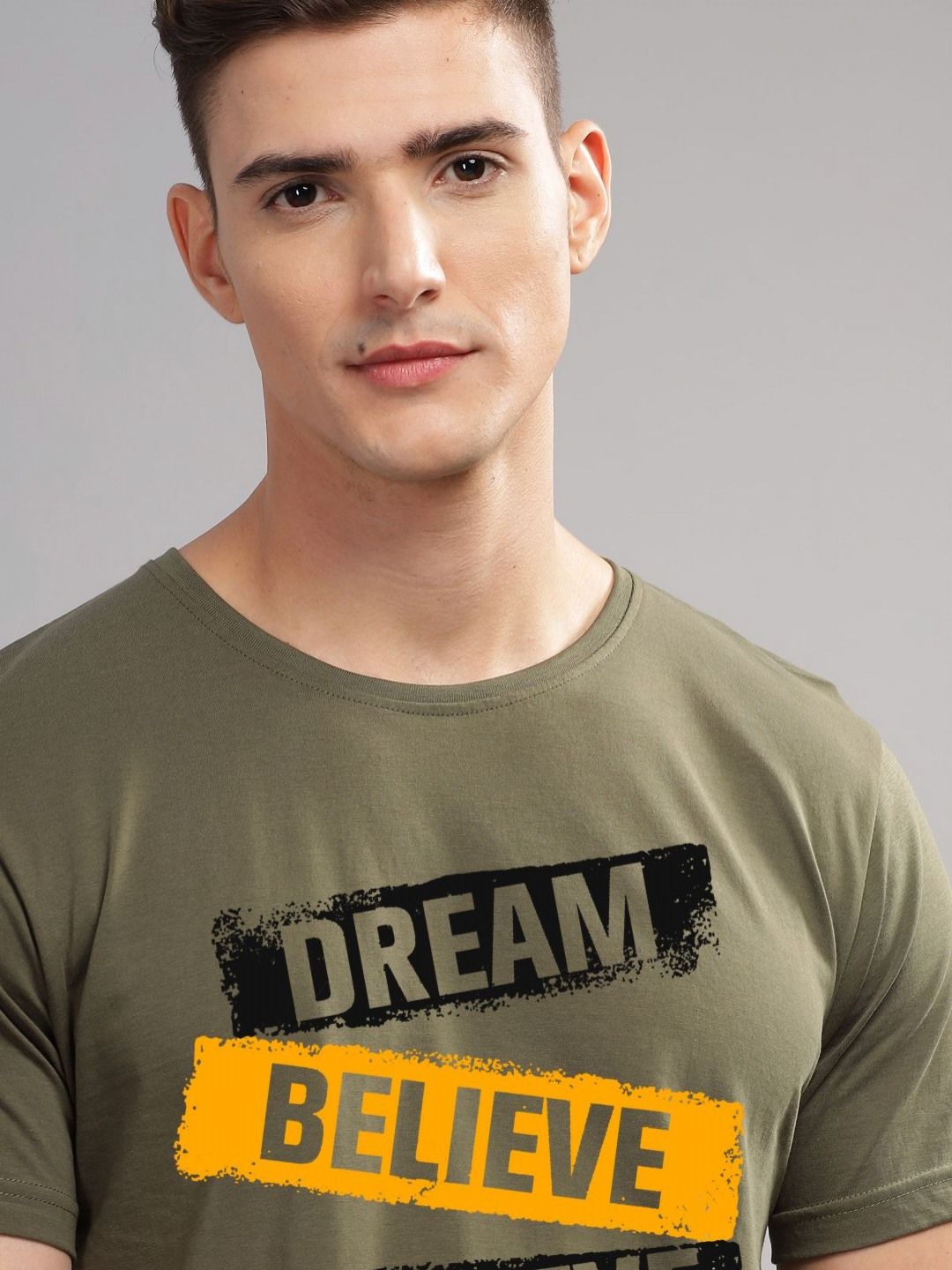 ADRO Men Typography Printed Applique T-shirt