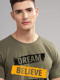 ADRO Men Typography Printed Applique T-shirt