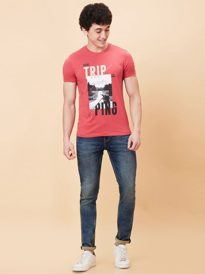 Being Human Typography Printed Round Neck Short Sleeves T-shirt