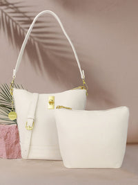 DressBerry Structured Shoulder Bag with Pouch