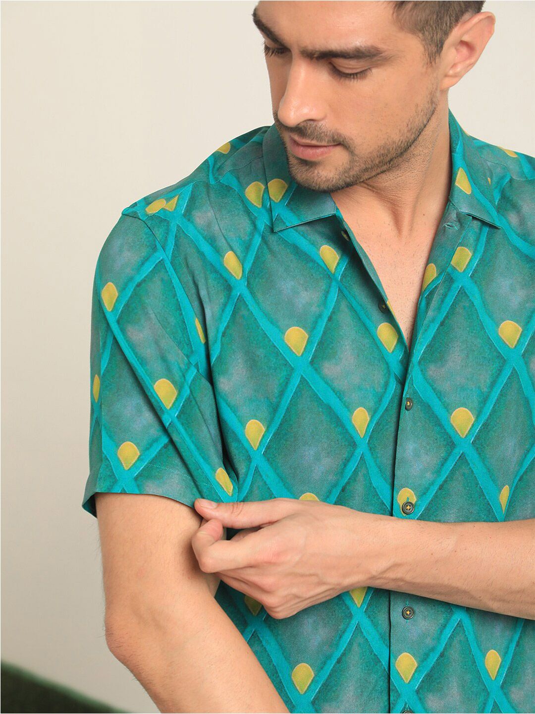RARE RABBIT Men Diam Slim Fit Opaque Checked Cotton Shirt