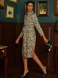 Athena Yellow Animal Printed Dress