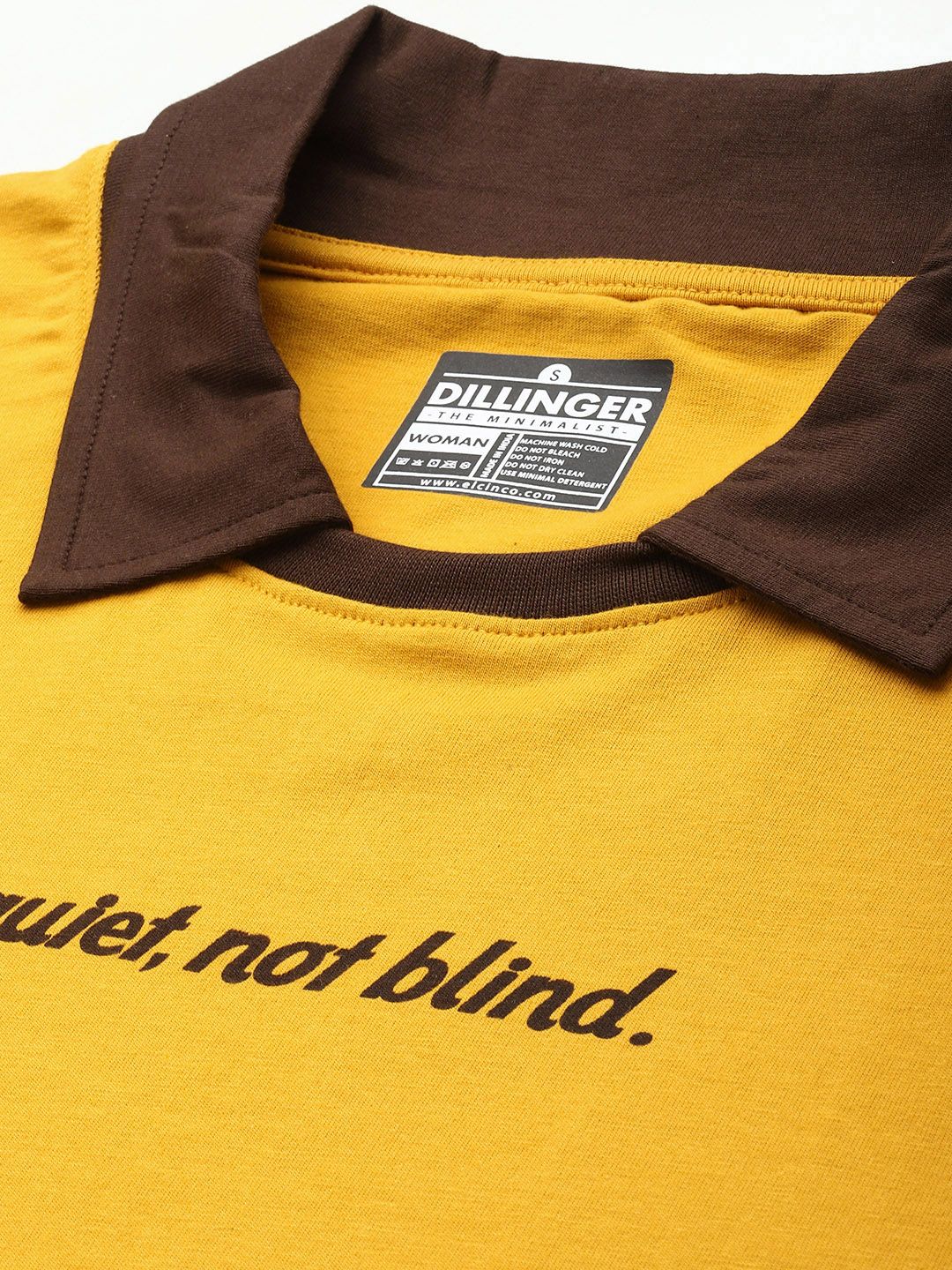 DILLINGER Typography Printed Polo Collar Oversized Pure Cotton T-shirt