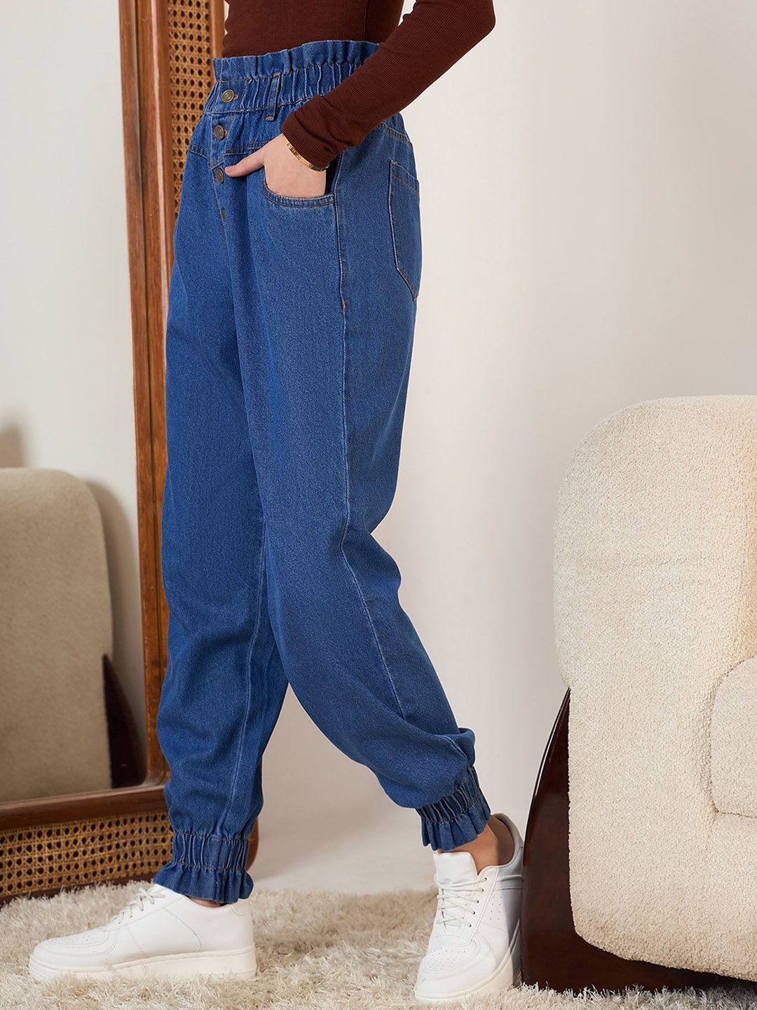 Berrylush Women Jogger High-Rise Jeans