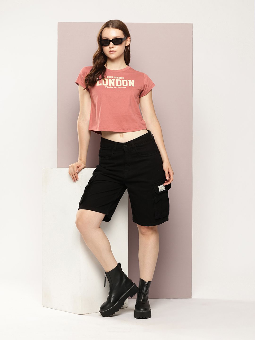 DILLINGER Women Regular Cropped Varsity Printed Tshirt