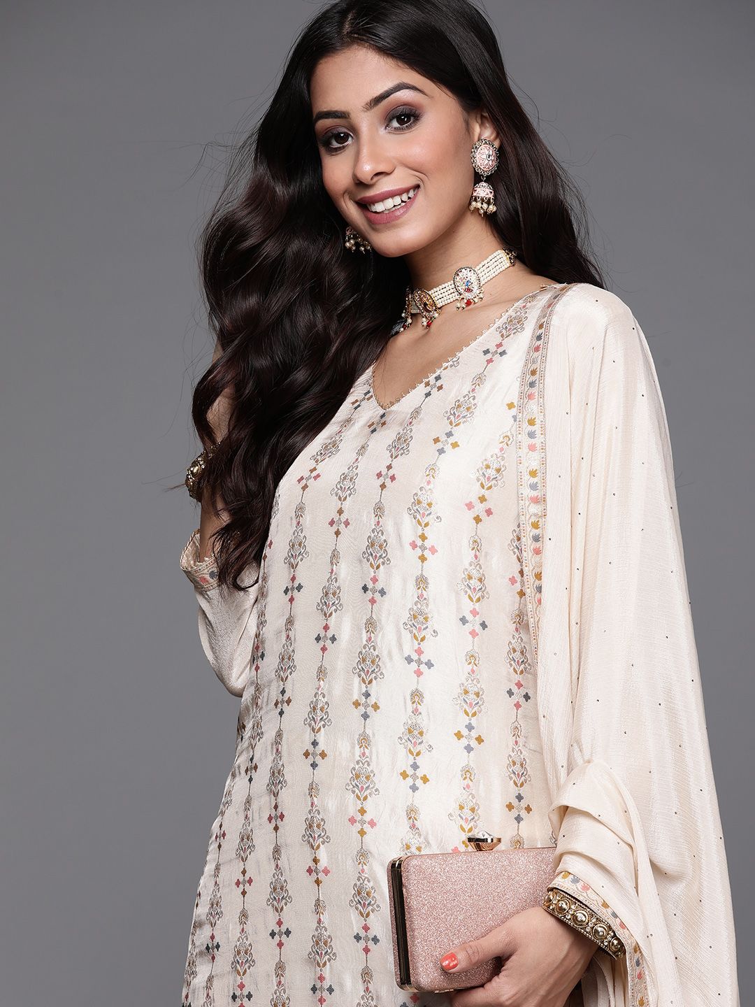 Libas Women Ethnic Motifs Regular Kurta with Trousers & Dupatta