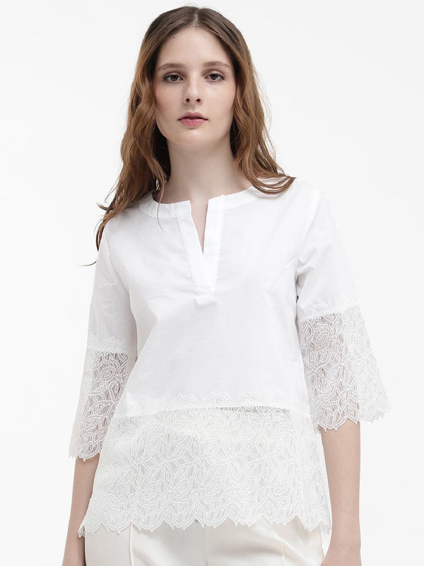 RAREISM Inna V-Neck Bell Sleeves Cotton Top