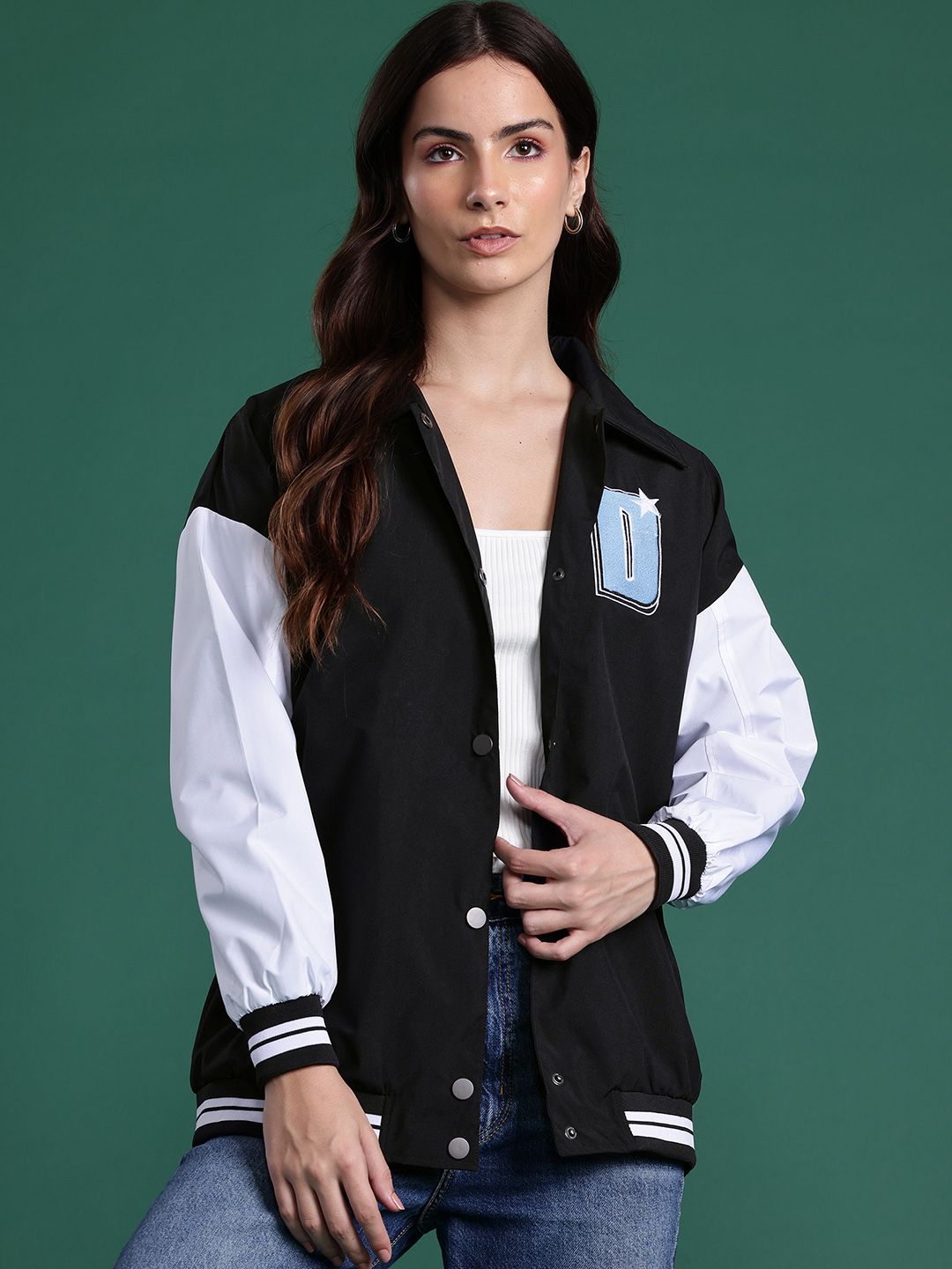 DressBerry Women Typography Bomber Jacket