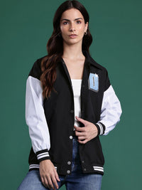DressBerry Women Typography Bomber Jacket
