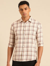 Being Human Slim Fit Checked Pure Cotton Casual Shirt