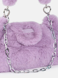 DressBerry Structured Shoulder Bag With Fur