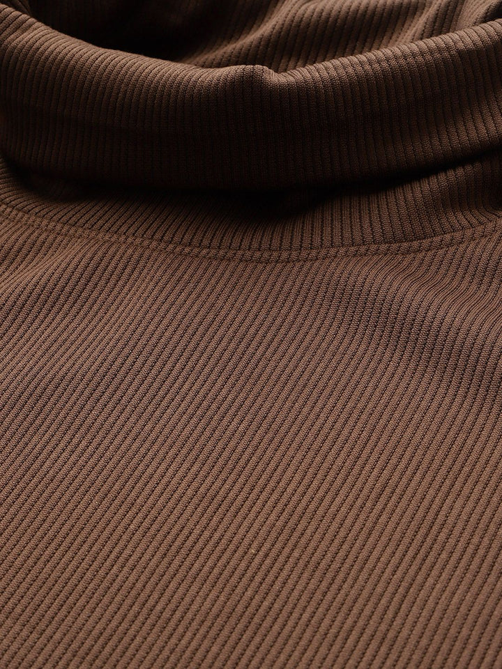 The Indian Garage Co Self Striped Turtle Neck Relaxed Fit Sweatshirt