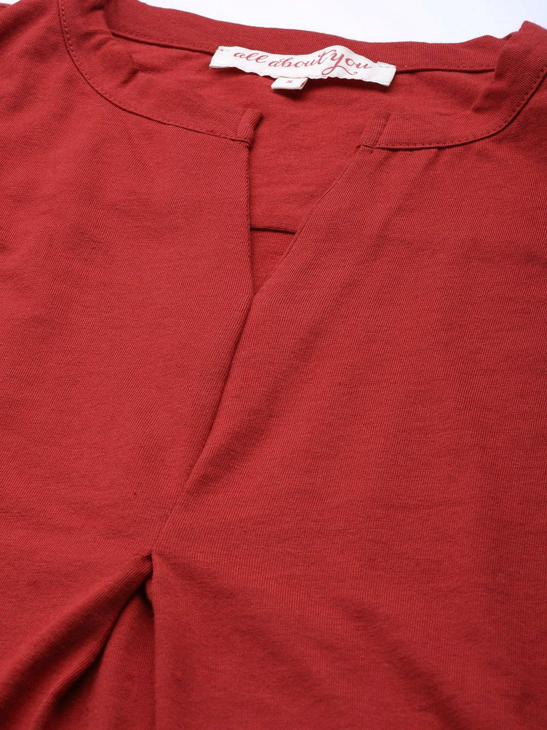 all about you Women Rust Red Solid Top