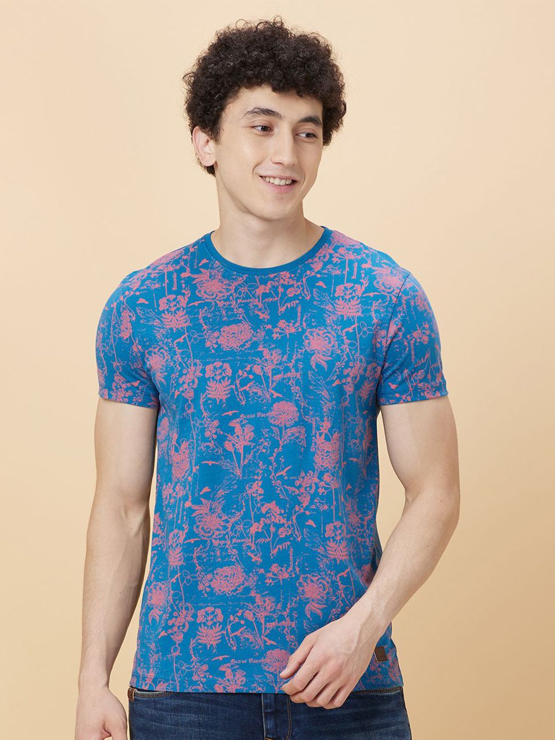 Being Human Men Round Neck Floral Printed T-shirt