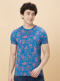 Being Human Men Round Neck Floral Printed T-shirt