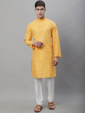 SOJANYA Geometric Embroidered Regular Kurta With Churidar