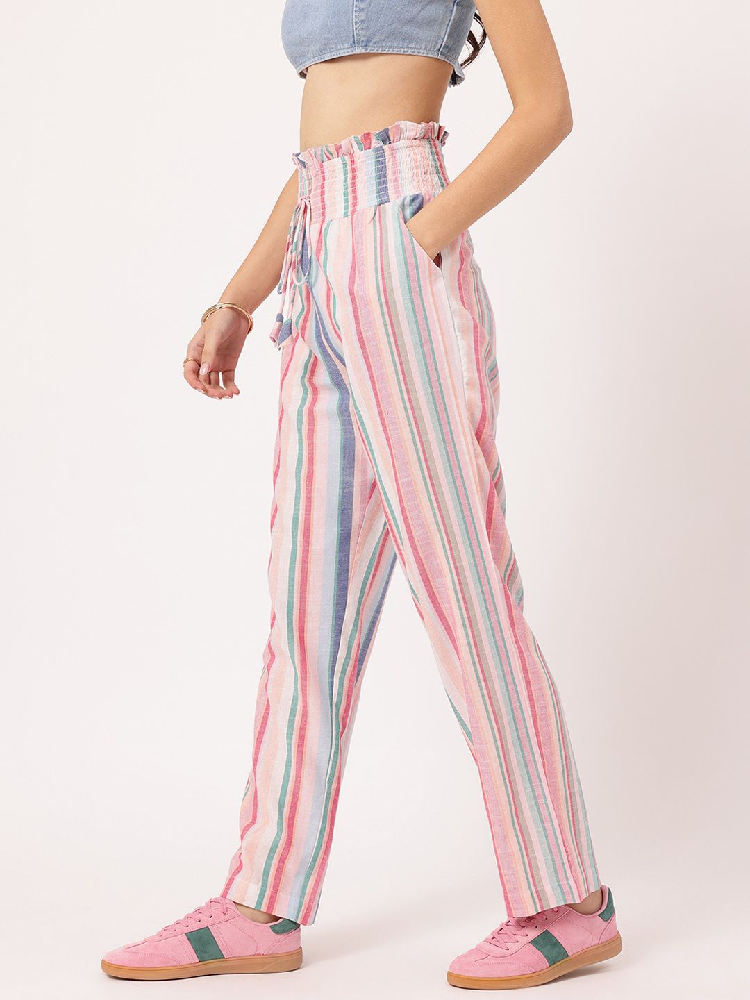 DressBerry Women Elevated Essentials Striped Trousers