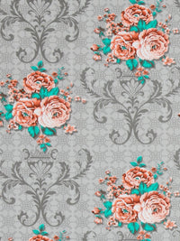 BOMBAY DYEING Dream Lover Grey Floral Printed Cotton 104TC Queen Bedsheet Set 2.54 x 2.24m