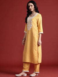 Anouk Yoke Design Regular Sequinned Kurta with Trousers &  Dupatta