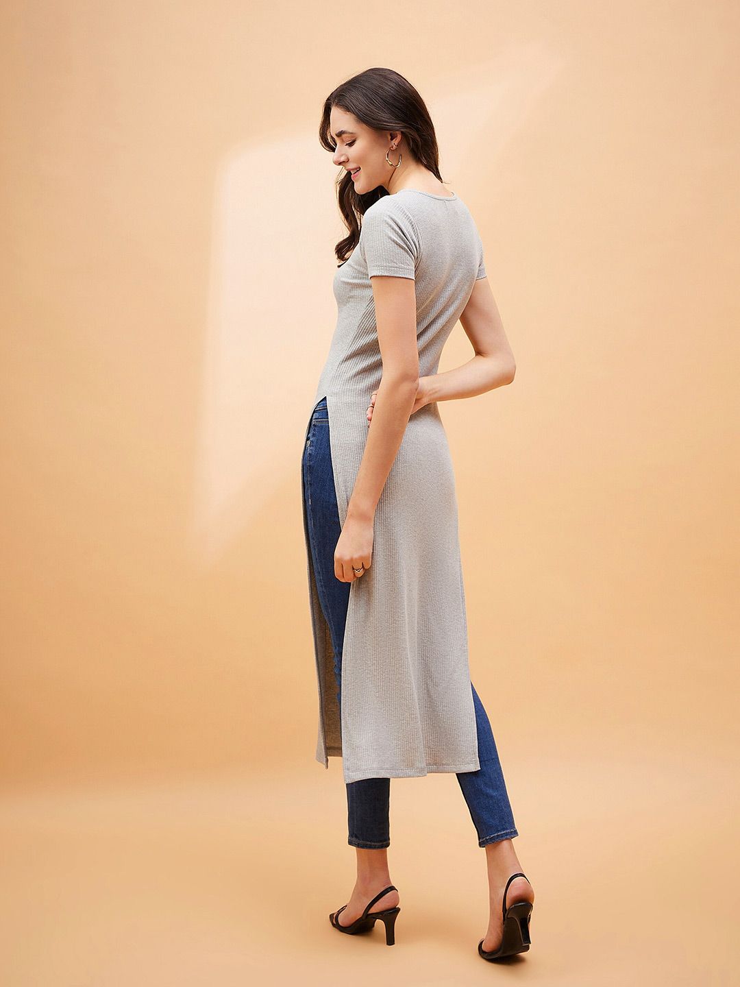 SASSAFRAS BASICS Striped Longline Cotton Top