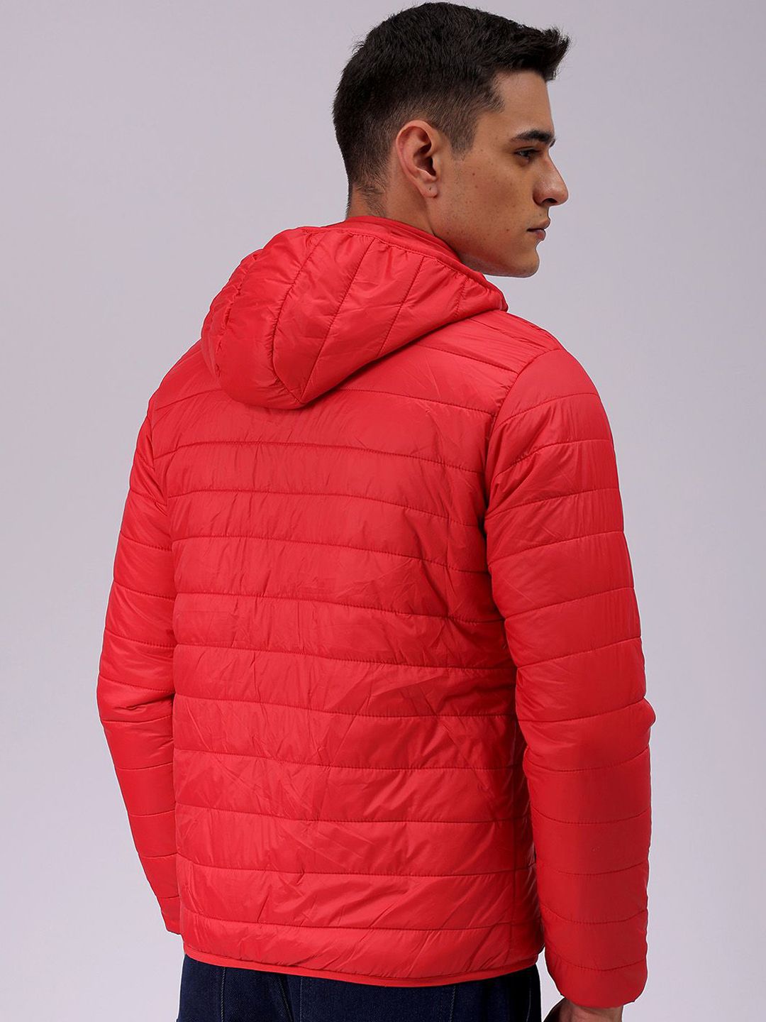 The Indian Garage Co Men Zip-Front Puffer Jacket with Detachable Hood