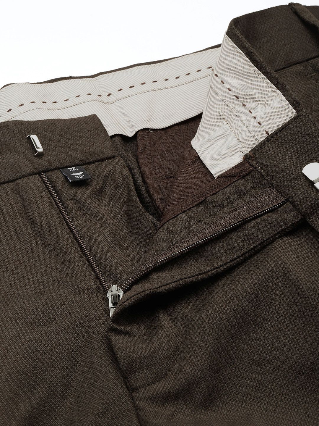 Park Avenue Men Textured Slim Fit Formal Trousers
